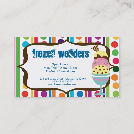 Customizable Ice Cream salon Business Card
