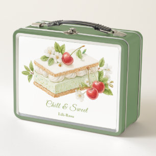 Ice Cream Sandwich Day Watercolor  Metal Lunch Box