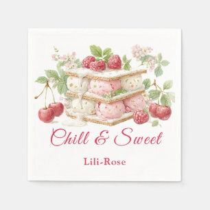 Ice Cream Sandwich Day Watercolor  Napkins