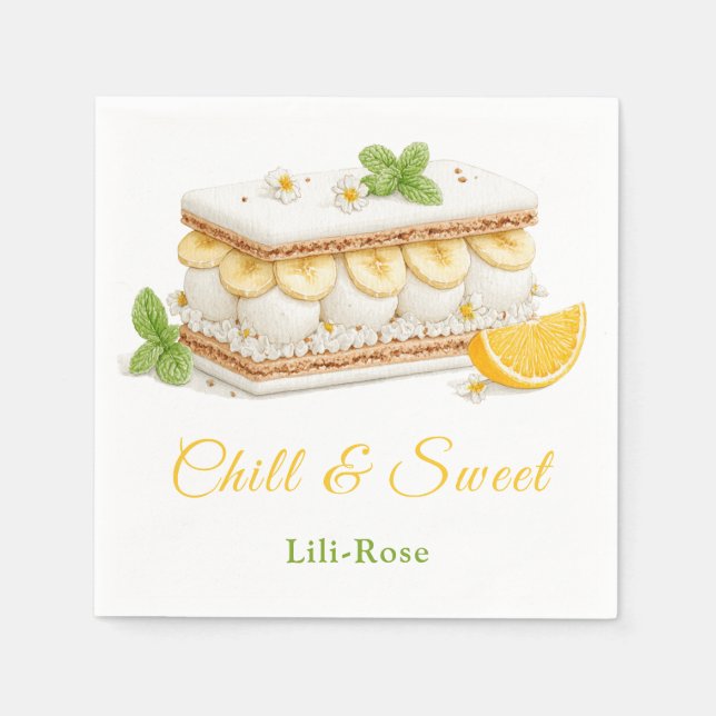 Ice Cream Sandwich Day Watercolor  Napkins (Front)