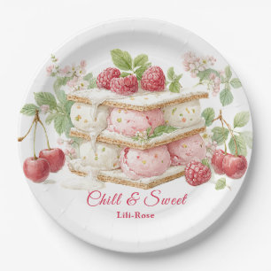 Ice Cream Sandwich Day Watercolor Paper Plates
