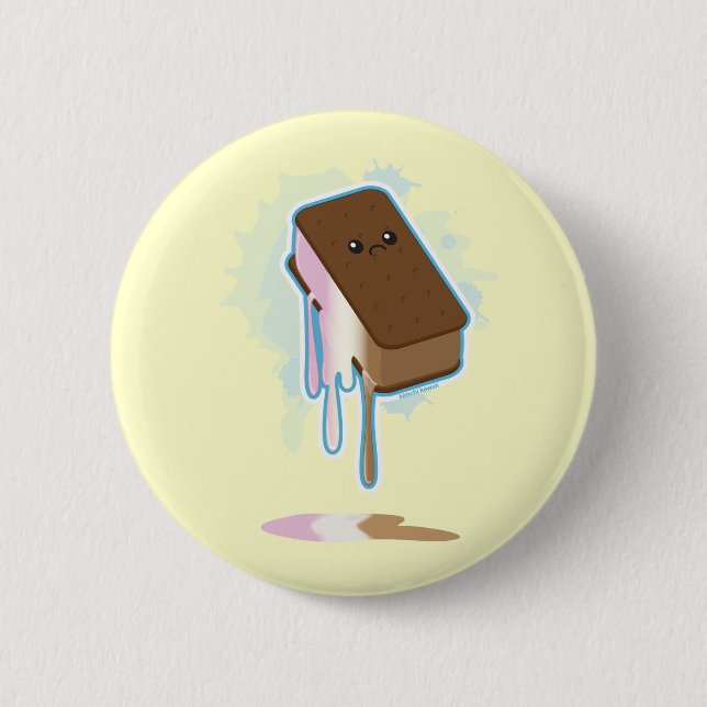 Ice Cream Sandwich Pinback Button (Front)