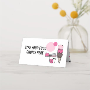 Ice Cream Scoop Birthday Party Food Label Card