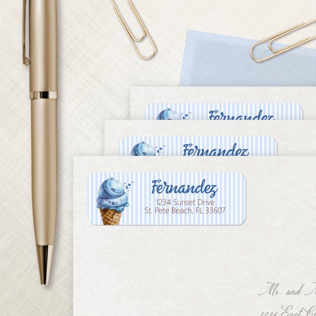 Ice Cream Scoop Boys Birthday Label (Creator Uploaded)