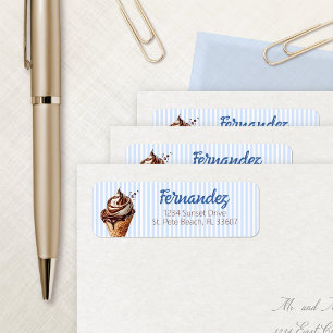 Ice Cream Scoop Boys Birthday Label