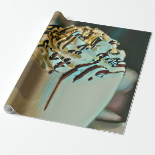 Ice cream scoop chocolate wrapping paper