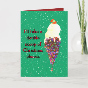 Ice Cream Scoop Christmas tree Holiday Card