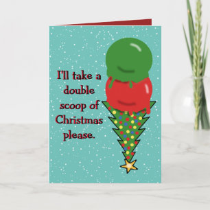 Ice Cream Scoop Christmas tree Holiday Card