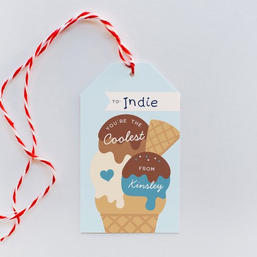 Ice Cream Scoop Classroom Valentines Day Gift Tags