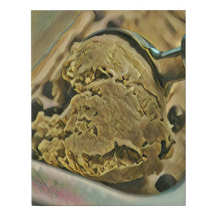 Ice cream scoop faux canvas print