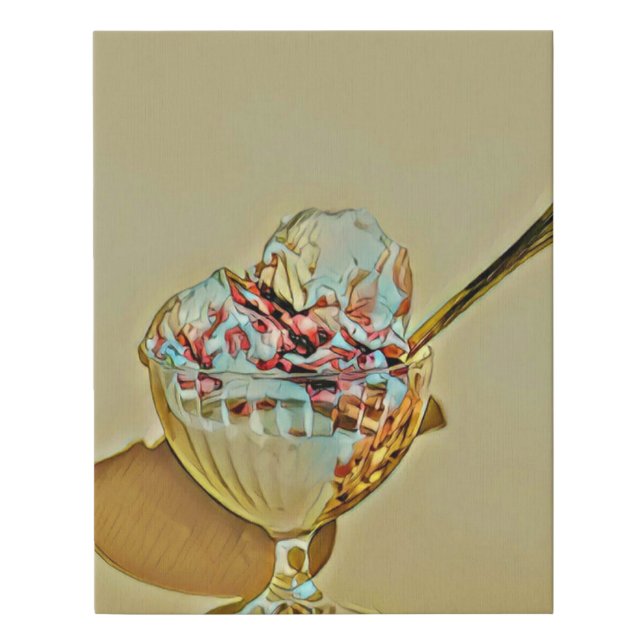 Ice cream scoop faux canvas print (Front)
