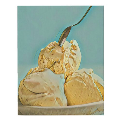 Ice cream scoop faux canvas print