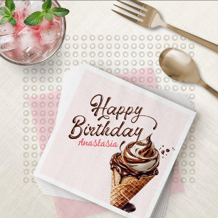 Ice Cream Scoop Girls Birthday Napkins