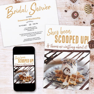 Ice Cream Scoop On Waffle Bridal Shower  Invitation