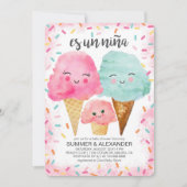 Ice Cream Scoop Sprinkles Spanish Girl Baby Shower Invitation (Front)