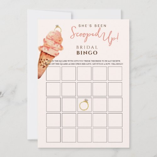 Ice Cream Scooped up Bridal Bingo game Invitation