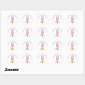 Ice Cream Scooped Up Bridal Shower Favor Classic Round Sticker (Sheet)