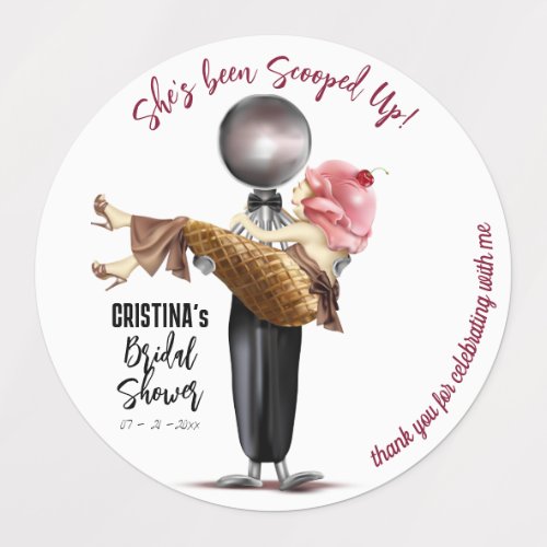 Ice cream Scooped Up Bridal Shower Labels