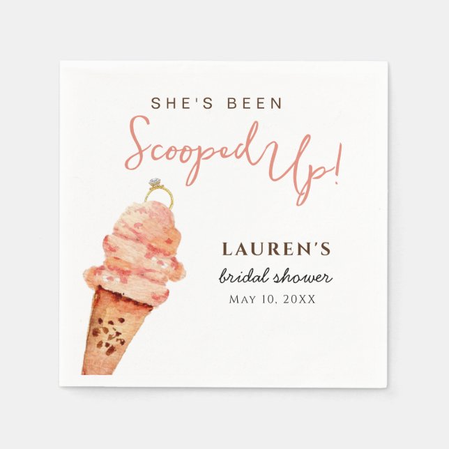 Ice cream Scooped up Bridal Shower Napkins (Front)