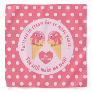 Ice Cream Scoops Cute Romantic Valentine's Day Bandana