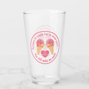 Ice Cream Scoops Cute Romantic Valentine's Day Glass