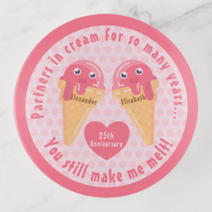 Ice Cream Scoops Cute Romantic Valentine's Day Trinket Tray