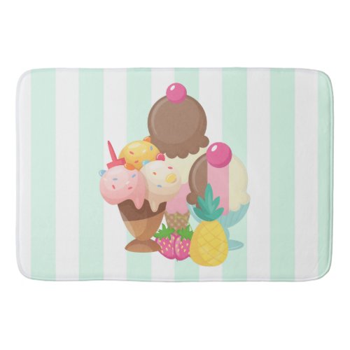 Ice Cream Scoops with Sprinkles Bath Mat