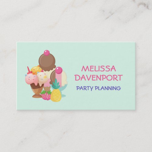 Ice Cream Scoops with Sprinkles Business Card