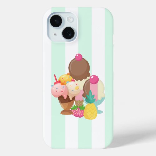 Ice Cream Scoops with Sprinkles iPhone 15 Case