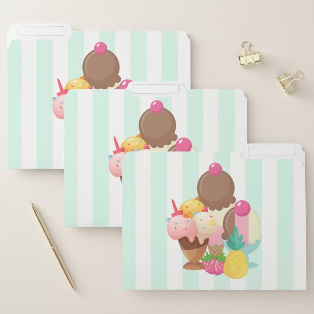 Ice Cream Scoops with Sprinkles File Folder (Set)