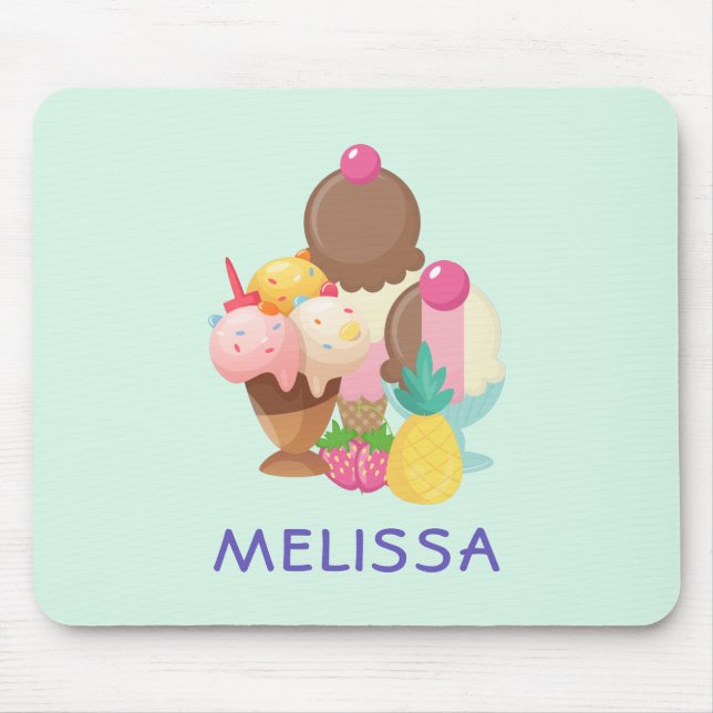 Ice Cream Scoops with Sprinkles Mouse Pad (Front)