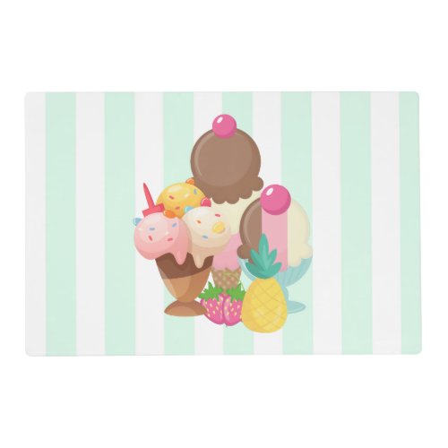 Ice Cream Scoops with Sprinkles Placemat