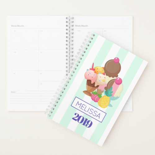 Ice Cream Scoops with Sprinkles Planner