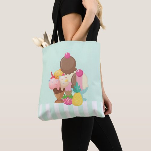 Ice Cream Scoops with Sprinkles Tote Bag