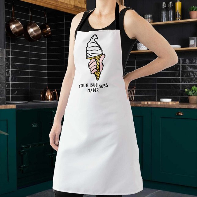 Ice Cream Seller Vendor Apron with Ice Cream Image (Creator Uploaded)