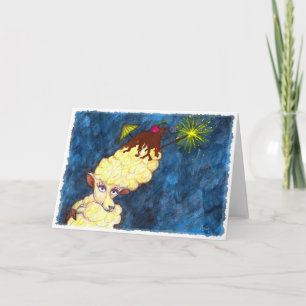 Ice Cream Sheep Greetings Card