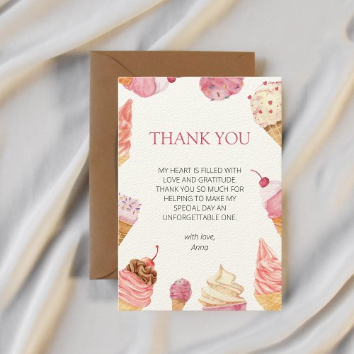 Ice Cream Shes been scooped up Bridal shower Thank You Card