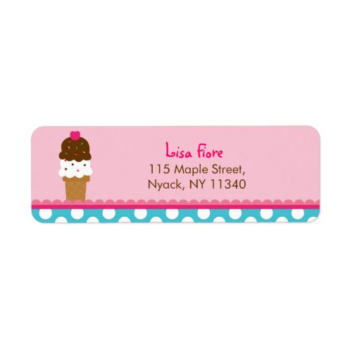 Ice Cream Shop Address Labels