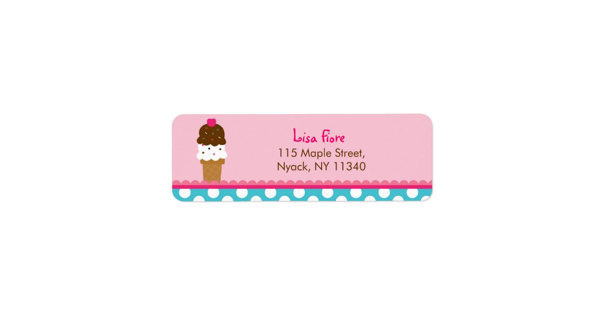 Ice Cream Shop Address Labels | Zazzle