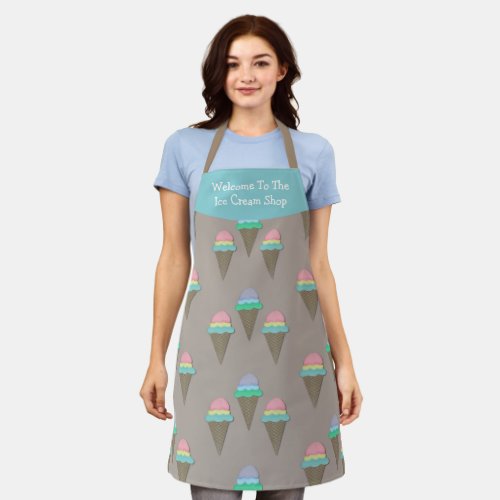 Ice Cream Shop All_Over Print Apron