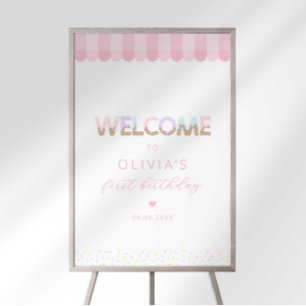 Ice Cream Shop Birthday Party Welcome Sign