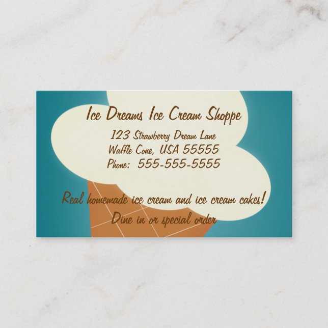 Ice Cream Shop Business Card (Front)