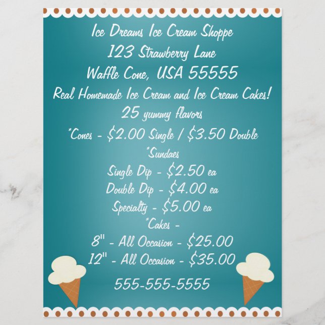 Ice Cream Shop Business Flyer (Front)