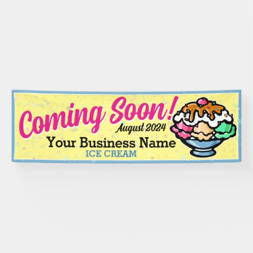 Ice Cream Shop Coming Soon Grand Opening Banner