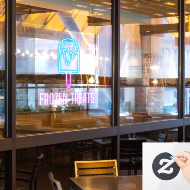 Ice Cream Shop Frozen Treats Neon Window Cling (Restaurant Window)