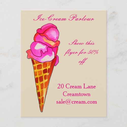 Ice_cream shop Ice cream parlour advertisement Flyer