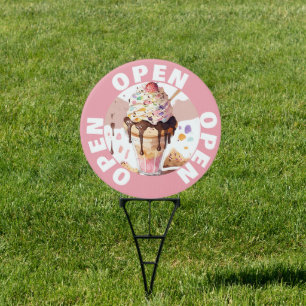 ICE CREAM SHOP (Ice Cream Sundae) OPEN  Sign