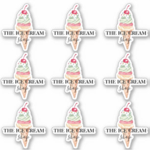 Ice cream Shop Logo stickers