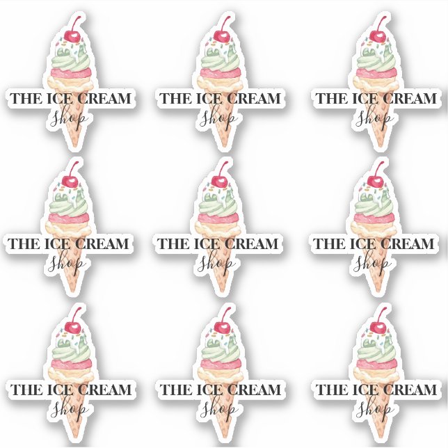 Ice cream Shop Logo stickers (Front)