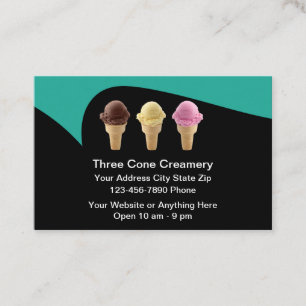 Ice Cream Shop Modern Trendy Business Card
